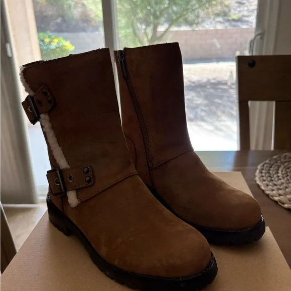 NIB UGG Chestnut Boots with Buckle Detail - Picture 3 of 10